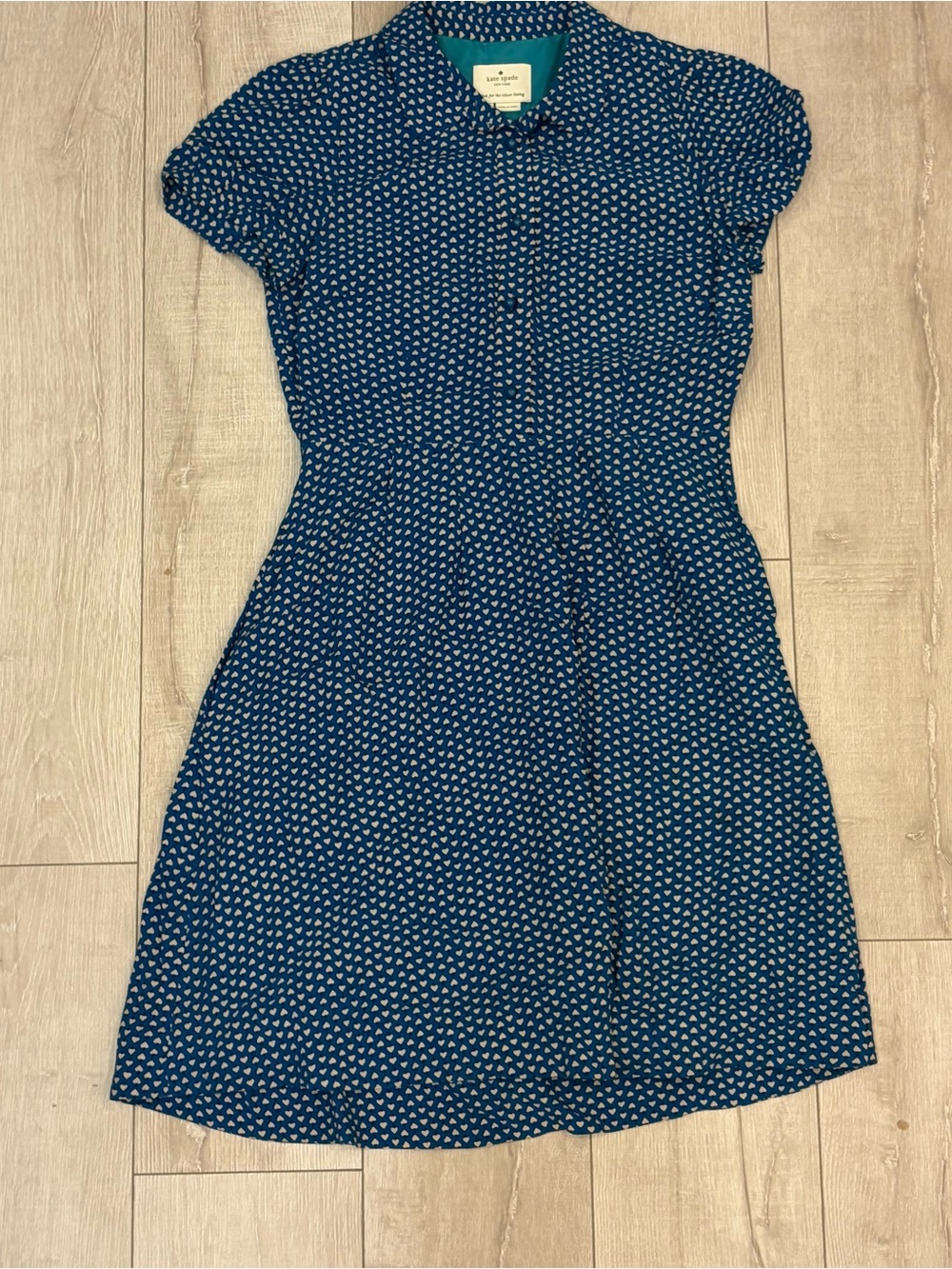 kate spade Blue Short-Sleeve Printed Midi Dress